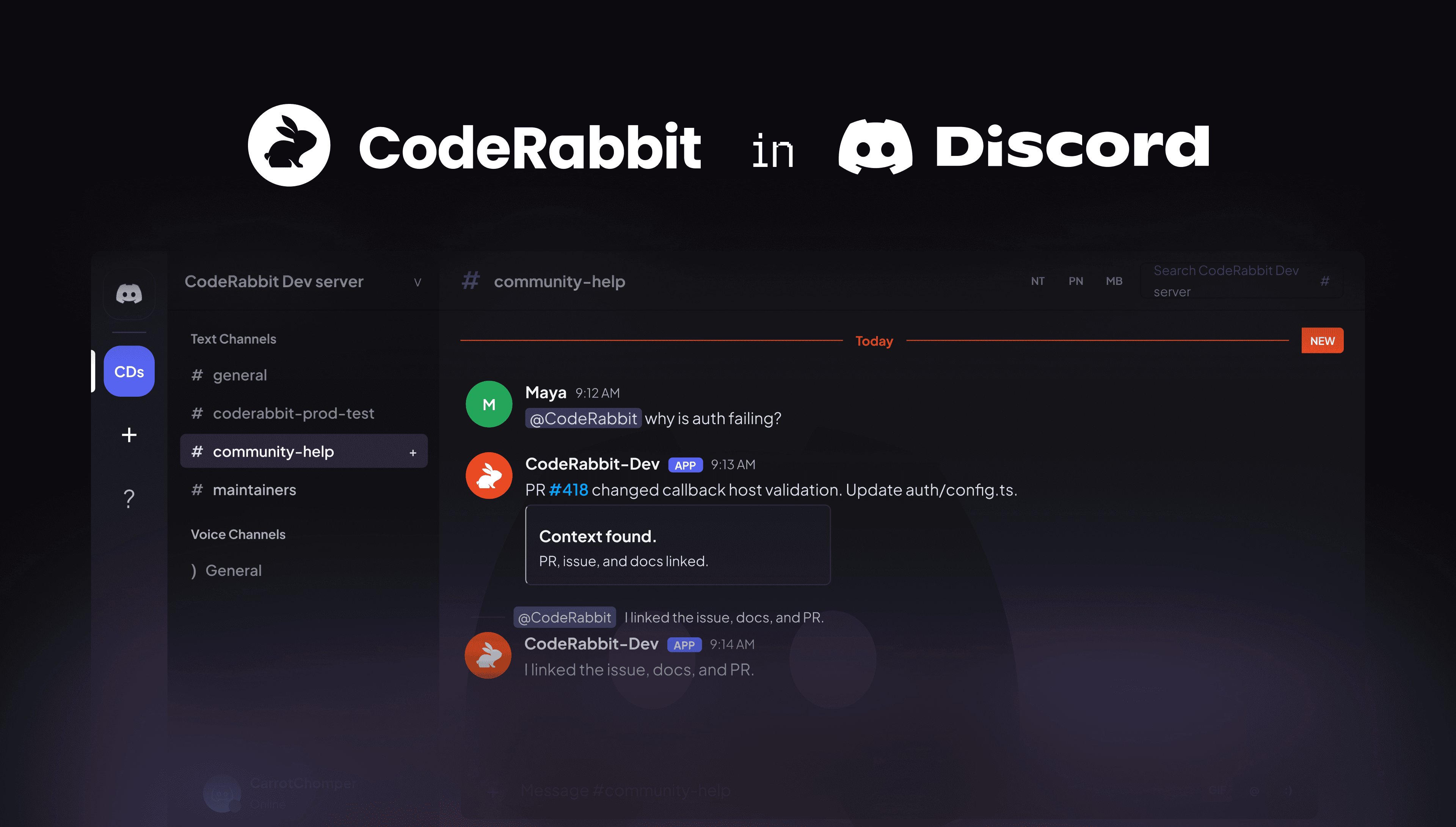 CodeRabbit Agent is now in Discord