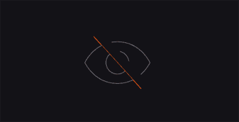 Eye icon with a diagonal line indicating hidden or not visible.