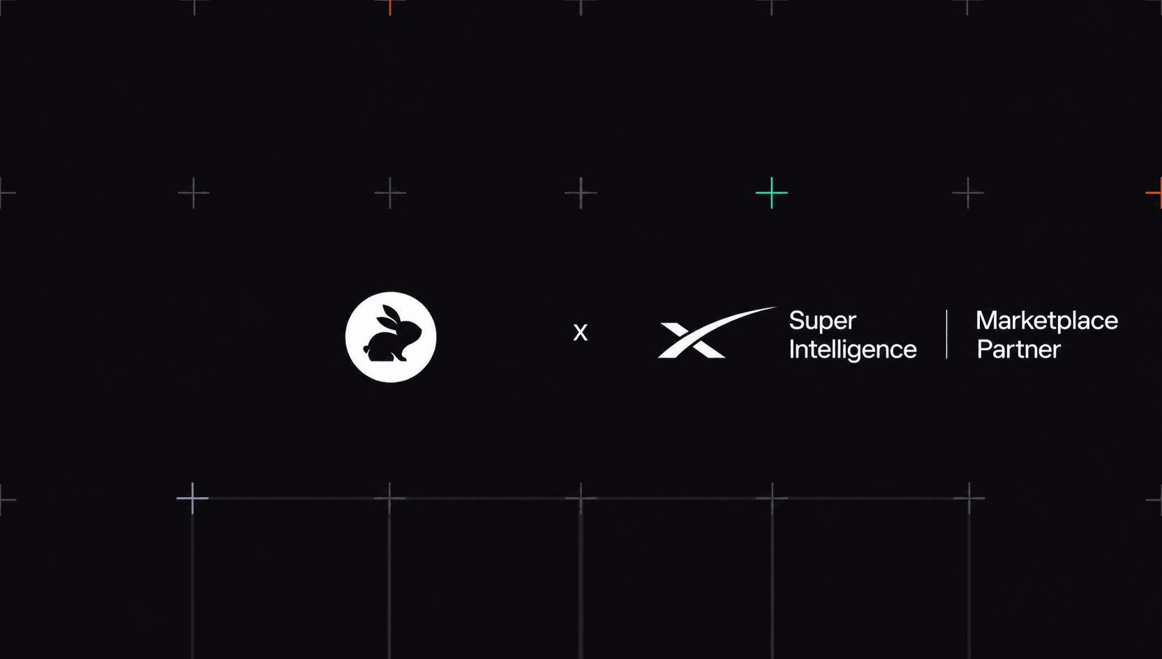 CodeRabbit and SpaceX Super Intelligence Marketplace Partner logos on a dark grid background.
