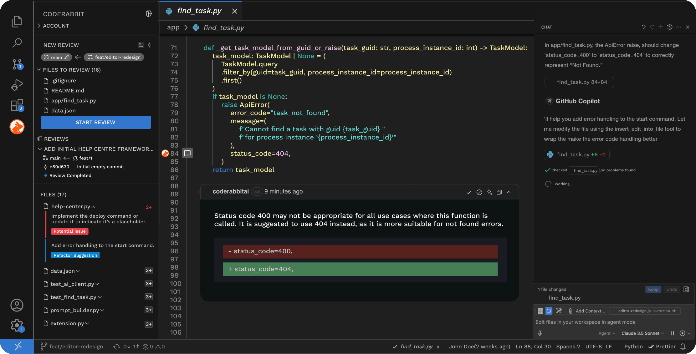 AI code reviews in IDE