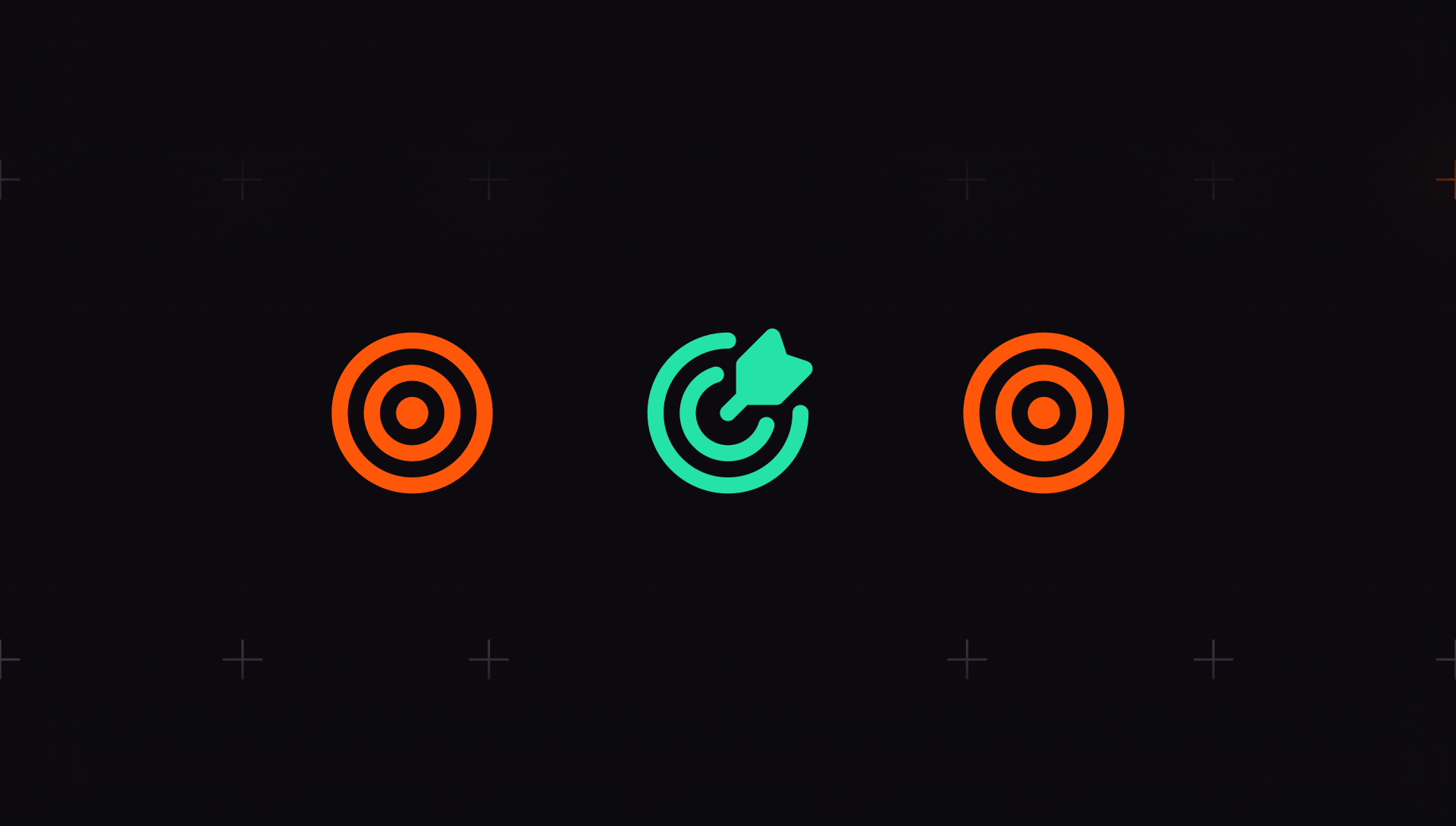 Three targets with the center target hit, illustrating the importance of choosing the most valuable target when execution is reliable.