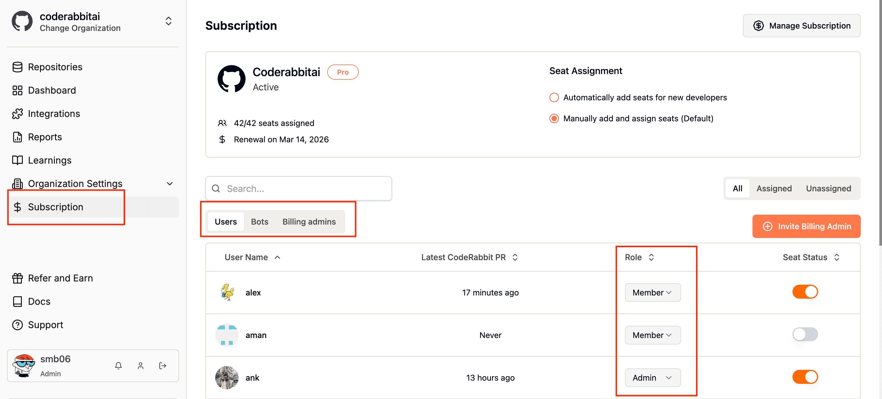 Role-Based Access Control (RBAC) for granular permission sets
